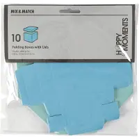 Packlinq Vouwdoos, afm 5,5x5,5 cm, 250 gr, lichtturquoise/donkerturquoise, 10 stuk