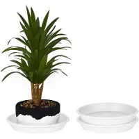 Juypal Hogar Juypal Plantenschotel - 2x - wit - kunststof - Dia 30,5 cm - onderschotel/opvangschaal