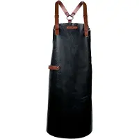 Xapron - New York Schort met Schouderbanden XL Leer - Leer - Zwart -