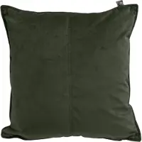 OVERSEAS Middlestitch Velours Kussen Olive 45 x 45 cm