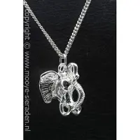 MOOYE ® - Collectie Zilveren Olifantenkop ketting hanger