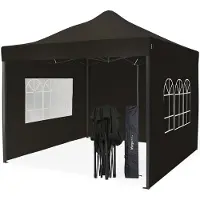 LifeGoods Partytent - Paviljoen - Easy Up - Opvouwbaar - Zijwanden - Waterdicht - Met Draagtas - 292 x 292 cm – Antraciet