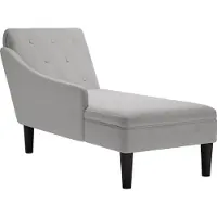 Super Merchant Chaise longue met kussen en rechterarmleuning stof wolk grijs