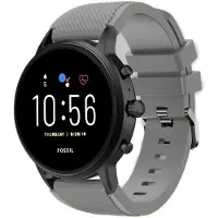 Strap-it Siliconen swartwatch bandje - geschikt voor Fossil Gen 5 / Fossil Gen 5e 44mm / Fossil Gen 6 44mm - grijs