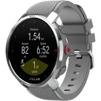 Strap-it Twill silicone horlogeband - geschikt voor Polar Vantage M / M2 / V3 / Grit X / Grit X(2) Pro - grijs