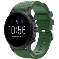 Strap-it Siliconen swartwatch bandje - geschikt voor Fossil Gen 5 / Fossil Gen 5e 44mm / Fossil Gen 6 44mm - legergroen