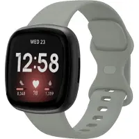 Strap-it Smartwatch bandje - siliconen horlogebandje geschikt voor Fitbit Versa 3 / Fitbit Versa 4 / Fitbit Sense / Fitbit Sense 2 - grijs - Maat: Maat S