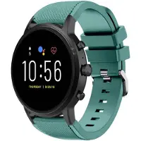 Strap-it Siliconen swartwatch bandje - geschikt voor Fossil Gen 5 / Fossil Gen 5e 44mm / Fossil Gen 6 44mm - dennengroen
