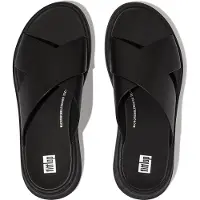 FitFlop F-mode leather flatform cross slides