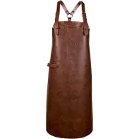 Xapron - New York Schort met Schouderbanden Large Leer - Leer - Bruin -