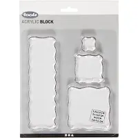 Packlinq Stempelblok, afm 2,5x2,5+5x5+7,6x7,6+5x16,5 cm, dikte 1 cm, 4 stuk/ 1 doos