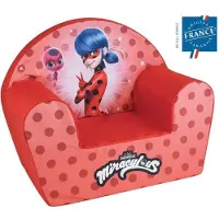 Fun House Miraculous Lady Bug clubstoel - B.52 x D.33 x H.42 cm - Voor kinderen gegarandeerd Franse afkomst