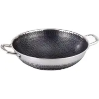 Cheffinger Wokpan met Deksel - 32cm - RVS - Honingraat - Inductie