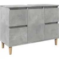 vidaXL Wastafelkast 80x33x60 cm bewerkt hout betongrijs