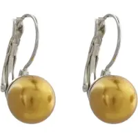 Behave - Grijze pareloorbellen 2cm - elegante look voor dagelijks gebruik