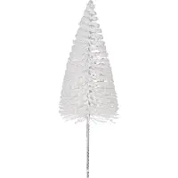 House of Seasons Kerststuk Steker Kerstboom Wit D 5 H 16 Cm 10 Stuks