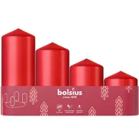 Bolsius Stompkaars Rood 10 Uur D 5 H 12 Cm 4 Stuks