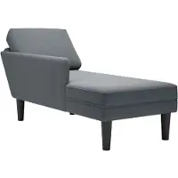 vidaXL Chaise longue met kussen&rechterarmleuning fluweel donkergrijs