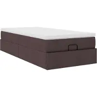 vidaXL Ottoman bed met matras 90x190cm stof donkerbruin