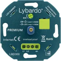 Lybardo - LED Dimmer - 3-350W - Elektronische Zekering - Universeel - Inbouw