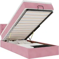 vidaXL Ottoman bed met matras 90x200cm fluweel roze