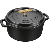 Staub Buster & Punch pan gietijzer messing 3,8 L