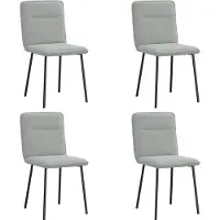 vidaXL Eetkamerstoelen 4 st fluweel lichtgrijs