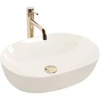 REA Lisa Shiny Opzetwastafel Wit 49X35X14Cm