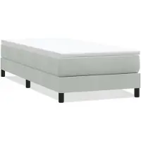 vidaXL Boxspring zonder matras fluweel lichtgrijs 90x220 cm