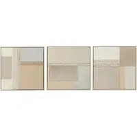 J-Line Painting tod canvas/pinewood mix assortment of 3