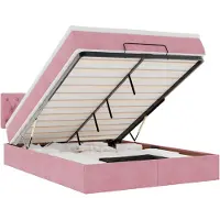 vidaXL Ottoman bed met matras 140x200cm fluweel roze