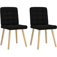 vidaXL Eetkamerstoelen 2 st stof zwart