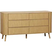Sweeek Ladekast met 6 laden, natuurlijke gestreepte afwerking, B 150 x D 45 H 80cm
