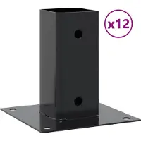 vidaXL Spokkels vierkant 12 st 71x71 mm gepoedercoat staal antraciet