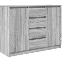vidaXL Dressoir met laden, grijs Sonoma, 100,5 x 35 x 76 cm