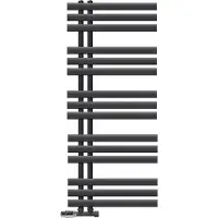 LuxeBath Badkamerradiator middenaansluiting 500x1200 mm antraciet met muuraansluitset
