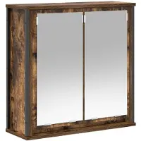 vidaXL Badkamerwandkast met spiegel 60x21x60 cm gerookt eiken