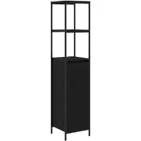 vidaXL Badkamermeubel met planken 36x35x165 cm zwart eikenkleurig