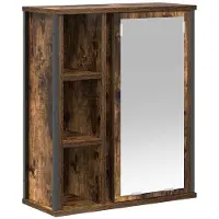 vidaXL Badkamerwandkast met spiegel 50x21x60 cm gerookt eikenkleurig