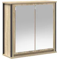 vidaXL Badkamerwandkast met spiegel 60x21x60 cm sonoma eikenkleurig