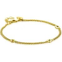 Zinzi gold plated zilveren gourmet armband met drie open hartjes 17-20cm ZIA2409G