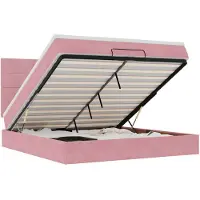 vidaXL Ottoman bed met matrassen 200x200cm fluweel roze