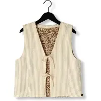 Like Flo Young gilet crème Ecru Meisjes Polyester Openvallende hals Streep - maat 164/176