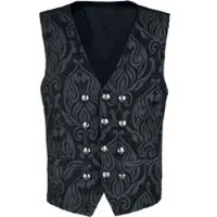 Poizen Industries - Gothic Bodywarmer - Atticus Vest - S tot XXL - voor Mannen - zwart - Maat S