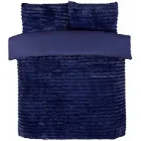 So Soft Rabbit Faux Fur dekbedovertrek - fleece - Navy blauw - 1-persoons