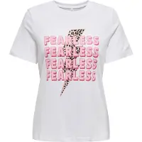 ONLY Onlhenny Life Reg S/s Top Box Cs Jrs T-shirts Bright White Fearless