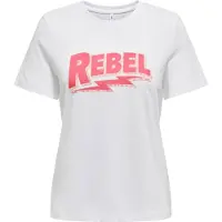 ONLY Onlhenny Life Reg S/s Top Box Cs Jrs T-shirts Bright White Rebel