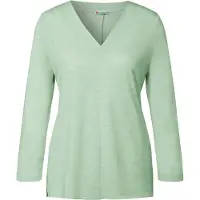 Street One Dames Shirt in linnenlook in Groen, in size: 42