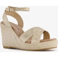 Blue Box dames espadrilles met hoge sleehak goud maat 41