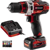 Einhell Accu Boor-/Schroefmachine TE-CD 18/1 Li Kit - 12 V/Li-ion - 30 Nm - 0-1400 t/min - 10 mm snelspanboorkop - Incl. 1x 2.0 Ah accu en lader
